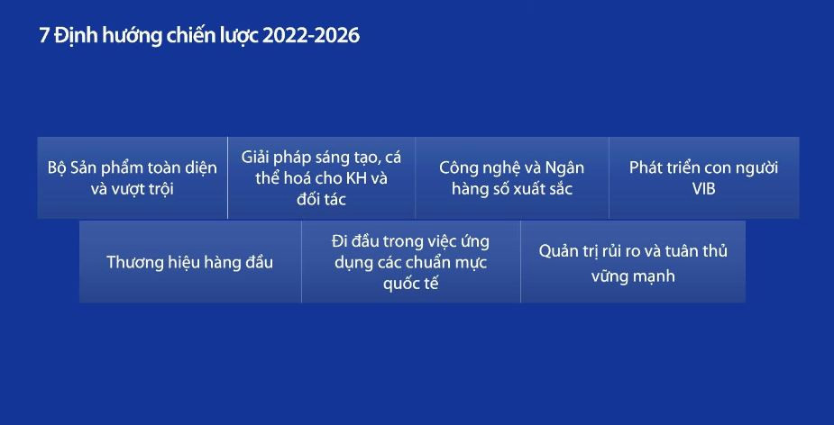 Các định hướng chiến lược của VIB. Nguồn: VIB
