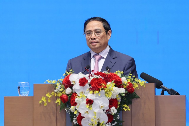 Thủ tướng Ch&iacute;nh phủ Phạm Minh Ch&iacute;nh: Ng&agrave;y c&agrave;ng nhiều tập đo&agrave;n đa quốc gia, doanh nghiệp FDI lớn với c&ocirc;ng nghệ hiện đại đang đầu tư, mở rộng đầu tư với chất lượng, hiệu quả ng&agrave;y c&agrave;ng tăng - Ảnh: VGP/Nhật Bắc.