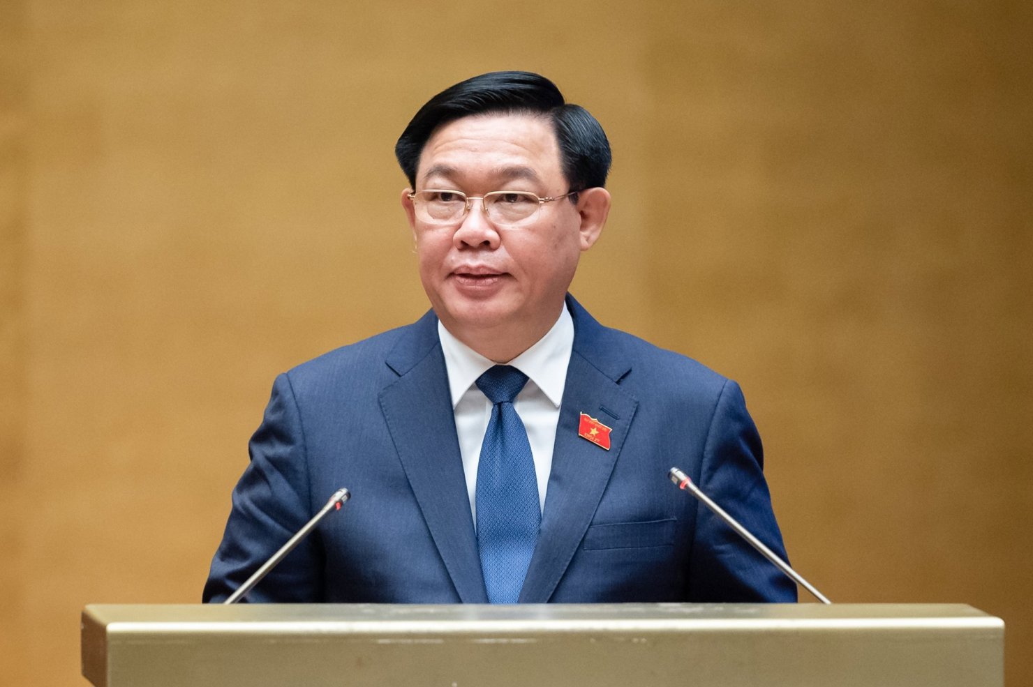 Chủ tịch Quốc hội Vương Đình Huệ phát biểu khai mạc Kỳ họp thứ 5, Quốc hội khóa XV. Ảnh: quochoi.vn