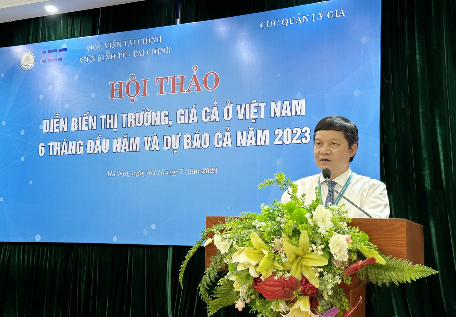 PGS.TS. Nguyễn Mạnh Thiều – Phó Giám đốc Học viện Tài chính phát biểu khai mạc hội thảo. 