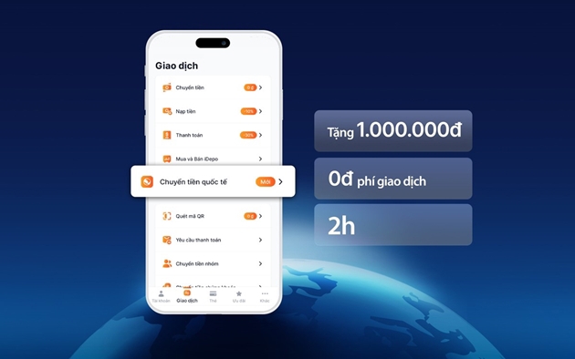 Từ ngày 1/7 - 30/9/2023, VIB miễn phí chuyển tiền quốc tế khi thực hiện giao dịch trên MyVIB. Ảnh: VIB.