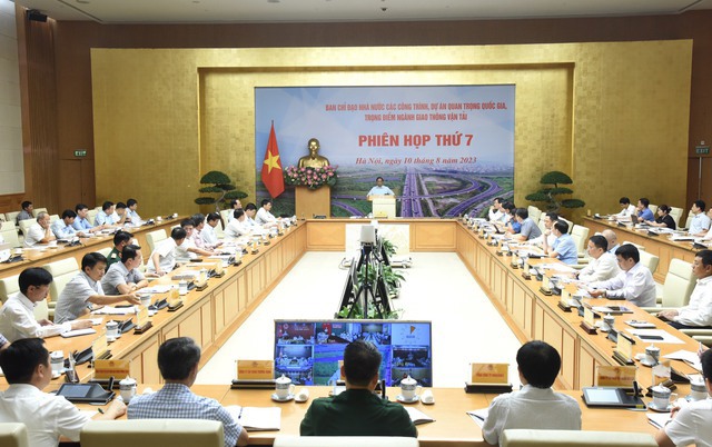 Quang cảnh phiên họp thứ 7 của Ban Chỉ đạo Nhà nước các công trình, dự án quan trọng quốc gia, trọng điểm ngành Giao thông vận tải.