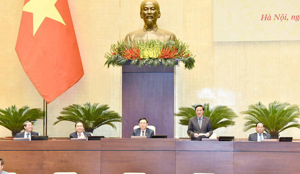 Phó Chủ tịch Quốc hội Nguyễn Khắc Định chủ trì hội nghị. Ảnh: Lâm Hiển