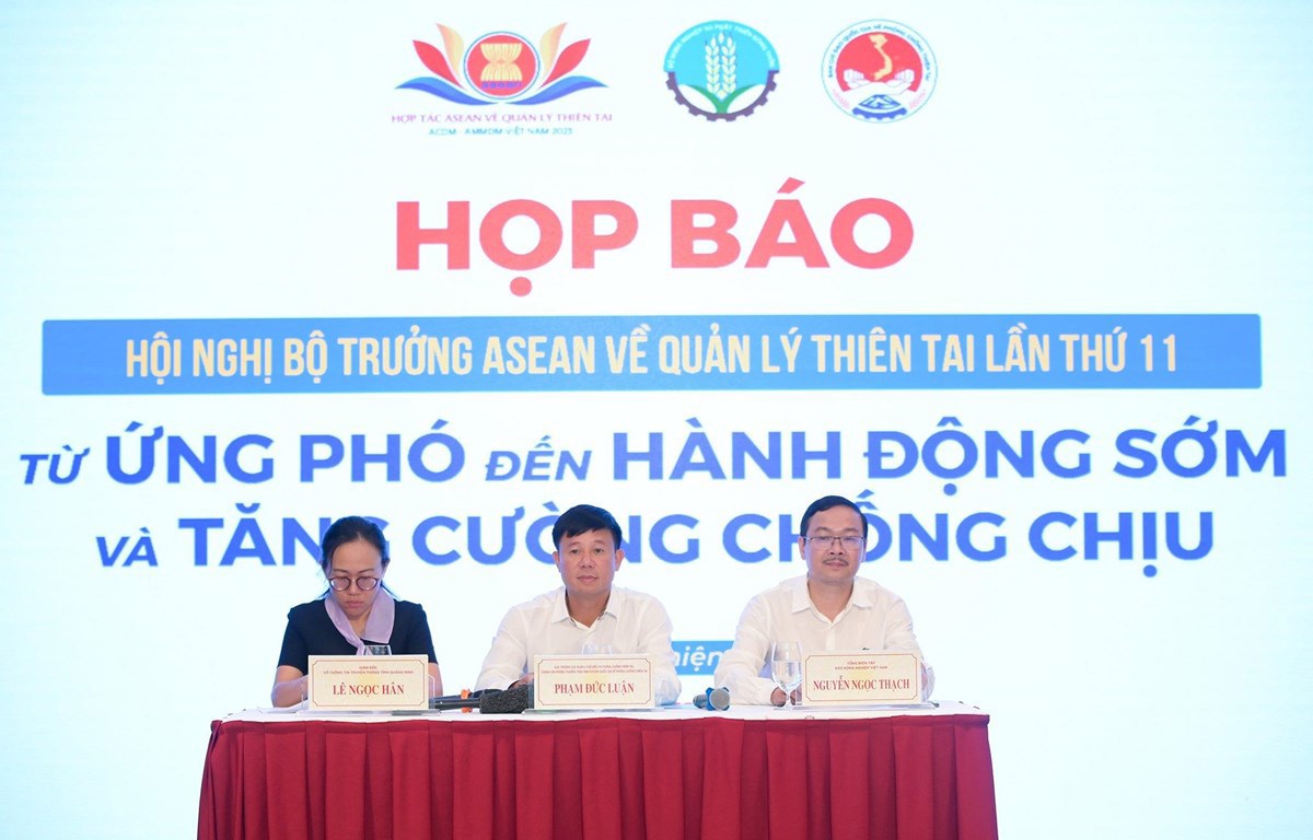 Buổi họp báo trước thềm Hội nghị Bộ trưởng ASEAN về Quản lý thiên tai.