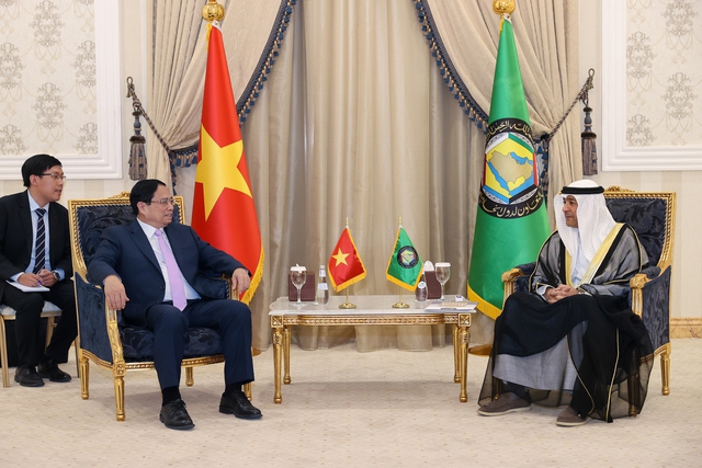 Thủ tướng nhấn mạnh: Việt Nam sẵn sàng làm cầu nối, thúc đẩy hợp tác ASEAN-GCC, hai khu vực phát triển năng động hàng đầu trên thế giới, vì hoà bình, ổn định và phát triển khu vực và trên thế giới - Ảnh: VGP/Nhật Bắc