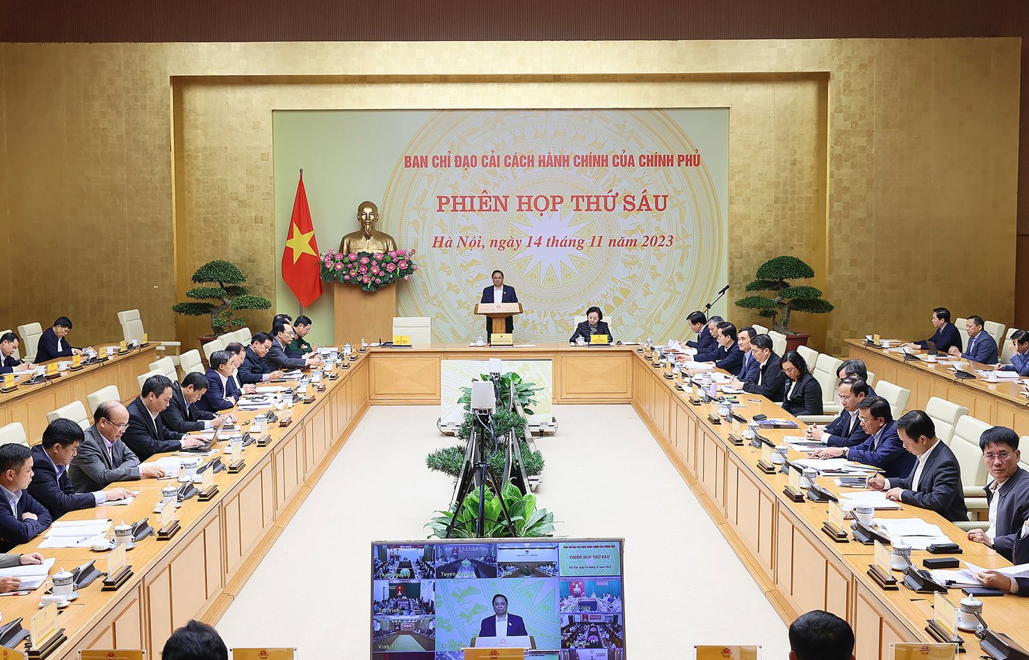 Quang cảnh Phiên họp thứ sáu của Ban Chỉ đạo cải cách hành chính của Chính phủ (ngày 14/11/2023).