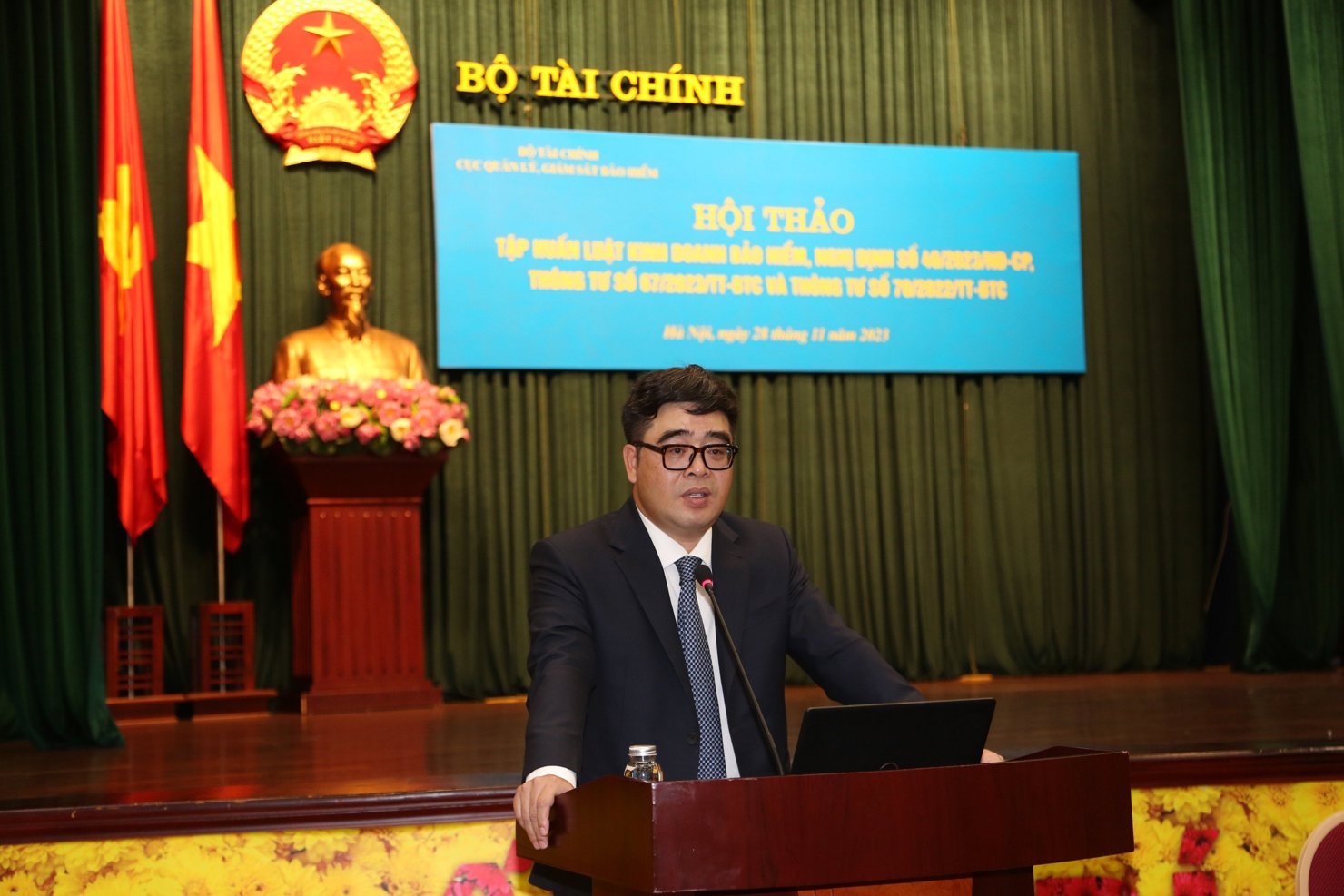 Ông Ngô Việt Trung - Cục trưởng Cục Quản lý, giám sát bảo hiểm phát biểu khai mạc Hội thảo.