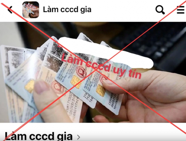 Một hội nhóm quảng cáo làm căn cước công dân giả trên Facebook