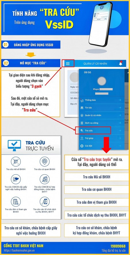 T&iacute;nh năng tra cứu tr&ecirc;n ứng dụng VssID.
