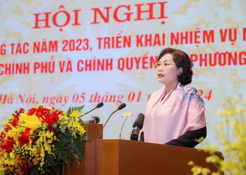 Thống đốc NHNN Nguyễn Thị Hồng phát biểu tại Hội nghị.