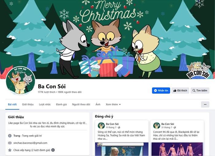 Fanpage Ba Con Sói chuyên về giải trí trong lĩnh vực đầu tư chứng khoán.