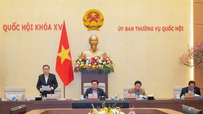 Phó Chủ tịch Thường trực Quốc hội Trần Thanh Mẫn điều hành phiên họp. Ảnh: Hồ Long