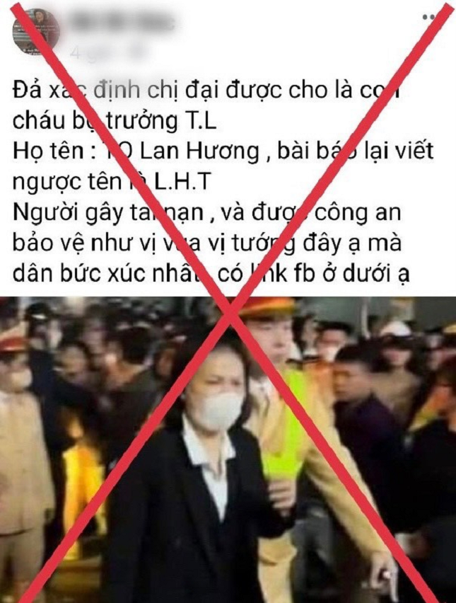  Thông tin sai sự thật trên mạng xã hội. (Ảnh chụp màn hình) 