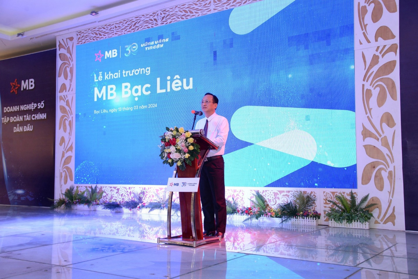 &Ocirc;ng Phạm Văn Thiều - Ủy vi&ecirc;n Ban Thường vụ Tỉnh ủy, Ph&oacute; B&iacute; thư Tỉnh ủy, Chủ tịch UBND tỉnh Bạc Li&ecirc;u ph&aacute;t biểu tại Lễ khai trương.