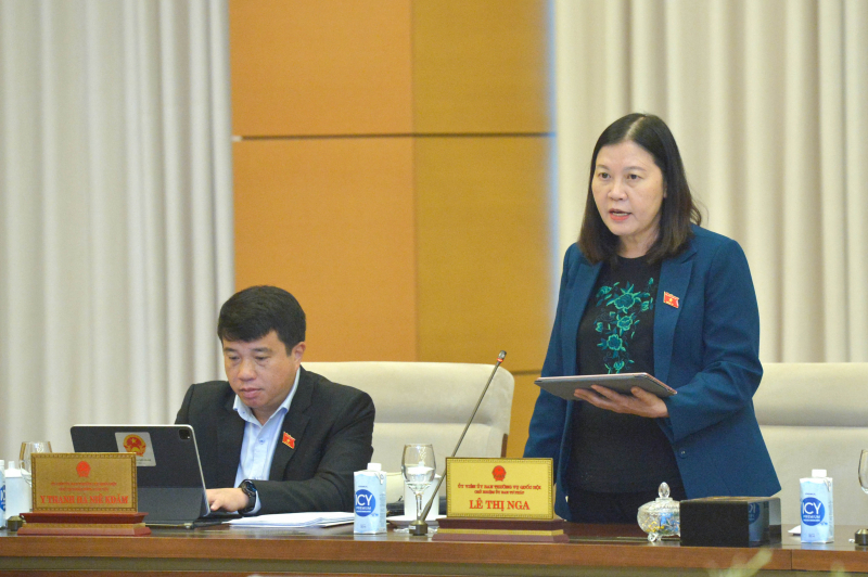 Chủ nhiệm Ủy ban Tư pháp Lê Thị Nga phát biểu. Ảnh: Hồ Long