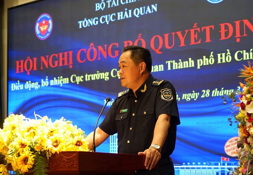 T&acirc;n Cục trưởng Cục Hải quan TPHCM Nguyễn Ho&agrave;ng Tuấn khẳng định sẽ nỗ lực hết m&igrave;nh ho&agrave;n th&agrave;nh cao nhất nhiệm vụ được giao. Ảnh: T.D