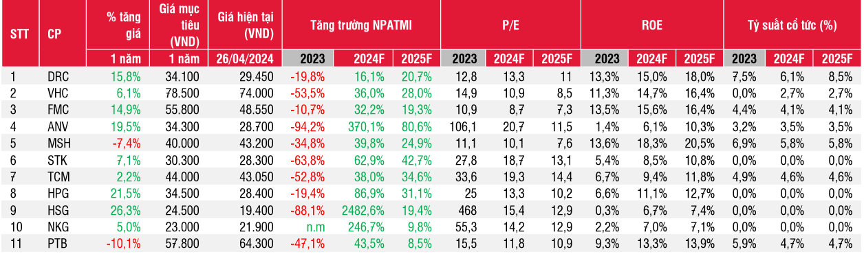 Danh mục khuyến nghị của SSI Research. 