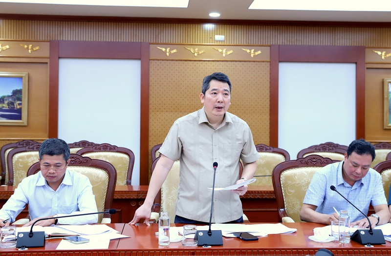 Đồng chí Cao Anh Tuấn - Bí thư Đảng ủy, Thứ trưởng Bộ Tài chính phát biểu tại Hội nghị.