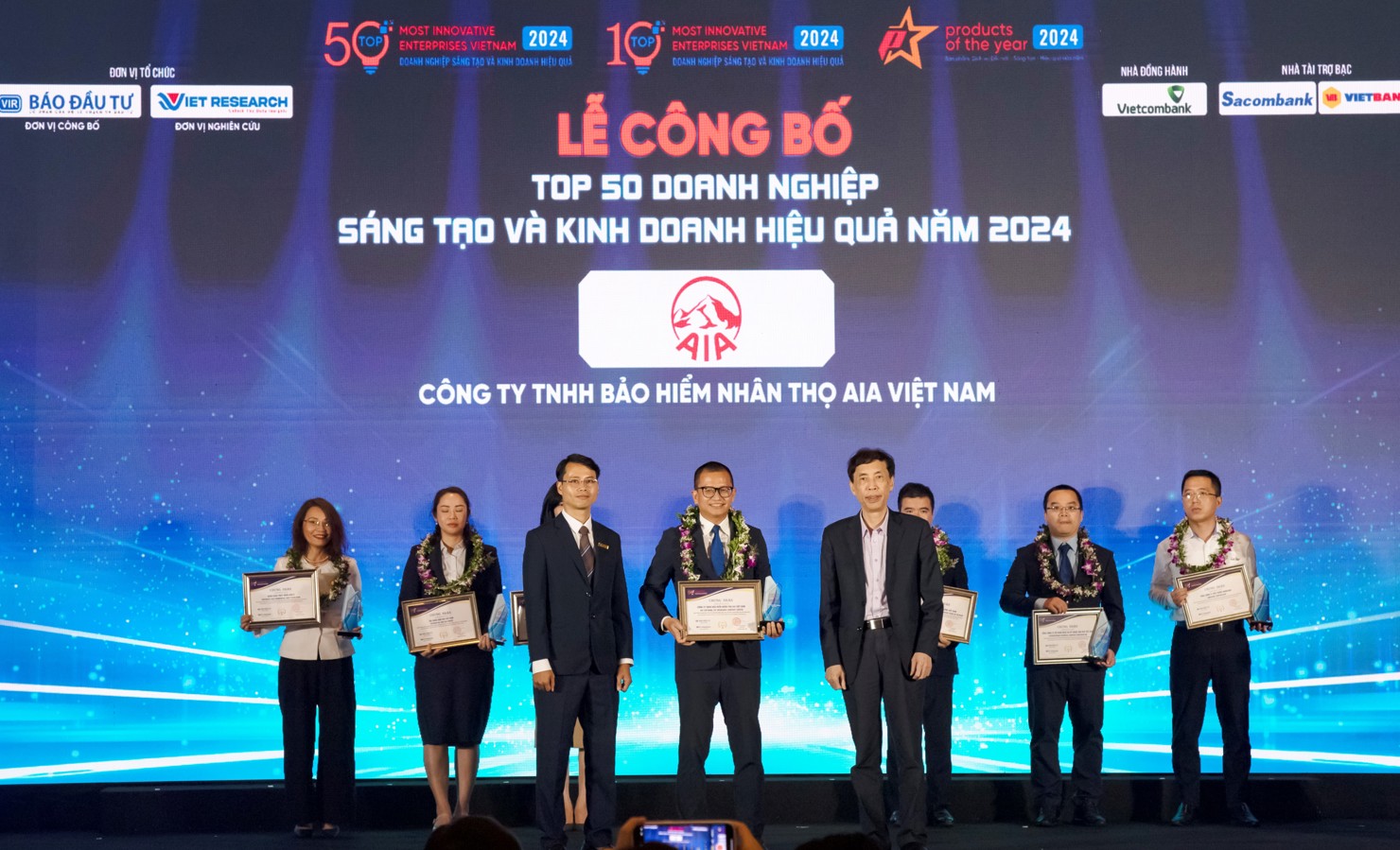 AIA Việt Nam nằm trong Top 50 Doanh nghiệp Sáng tạo và Kinh doanh hiệu quả năm 2024.