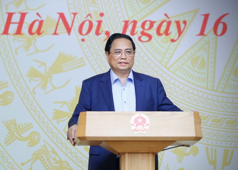 Thủ tướng Chính phủ Phạm Minh Chính phát biểu kết luận Hội nghị. 