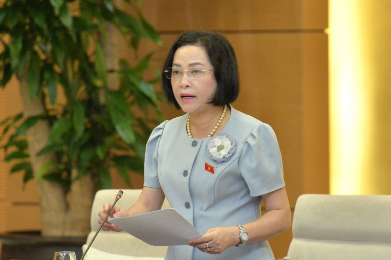 Phó Chủ tịch Quốc hội Nguyễn Thị Thanh phát biểu. Ảnh: Hồ Long