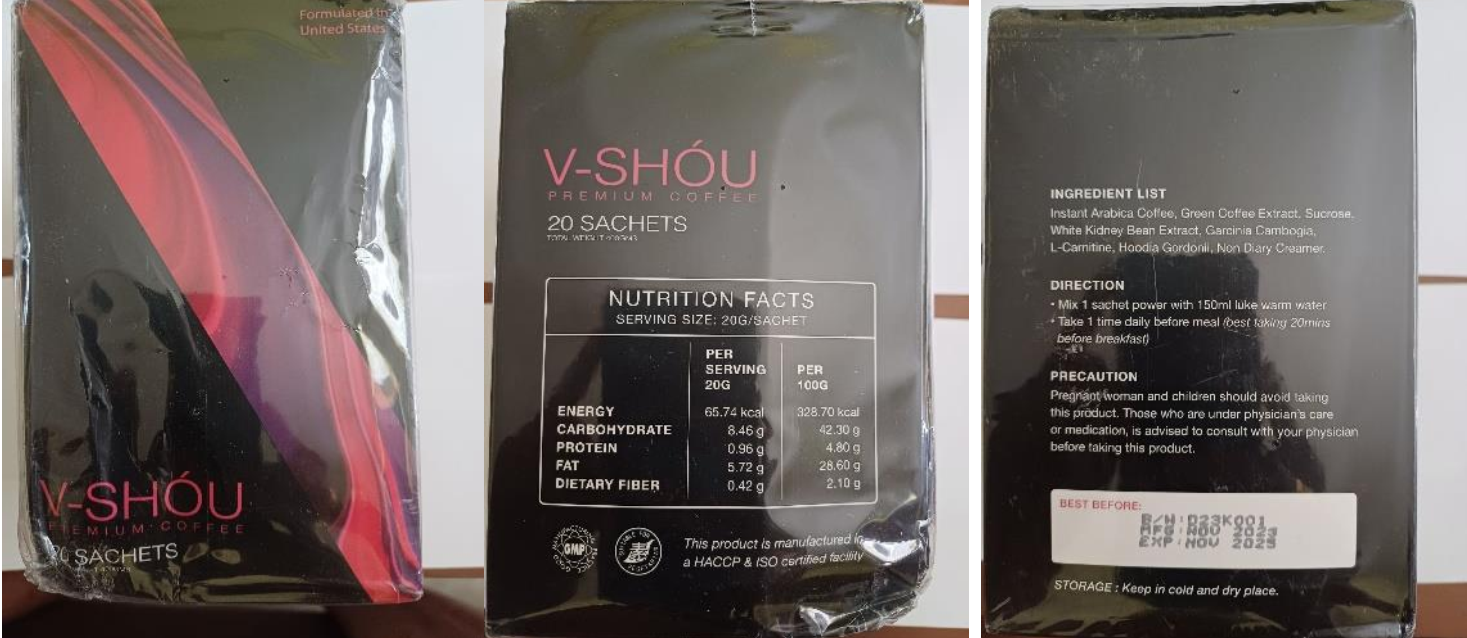 3 sản phẩm bị Cơ quan Quản lý thực phẩm Singapore (SFA) thông cáo về việc phát hiện ra chất cấm Sibutramine có trong thành phần. (Nguồn: Thương vụ Việt Nam tại Singapore cung cấp)