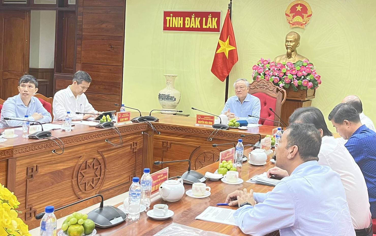 Phó Thủ tướng Thường trực Chính phủ Nguyễn Hòa Bình dự họp trực tuyến tại điểm cầu Đắk Lắk 