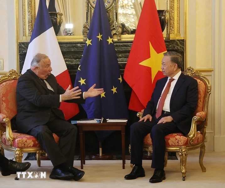 Tổng Bí thư, Chủ tịch nước Tô Lâm và Chủ tịch Thượng viện Pháp Gerard Larcher 