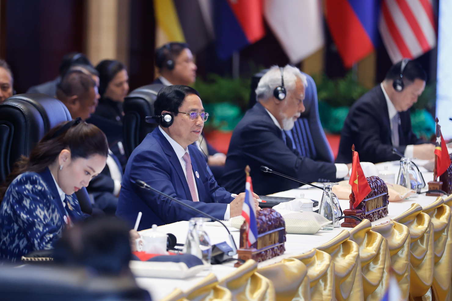 Thủ tướng Chính phủ Phạm Minh Chính chia sẻ các định hướng quan trọng cho ASEAN trong thời gian tới. Ảnh: VGP/Nhật Bắc 