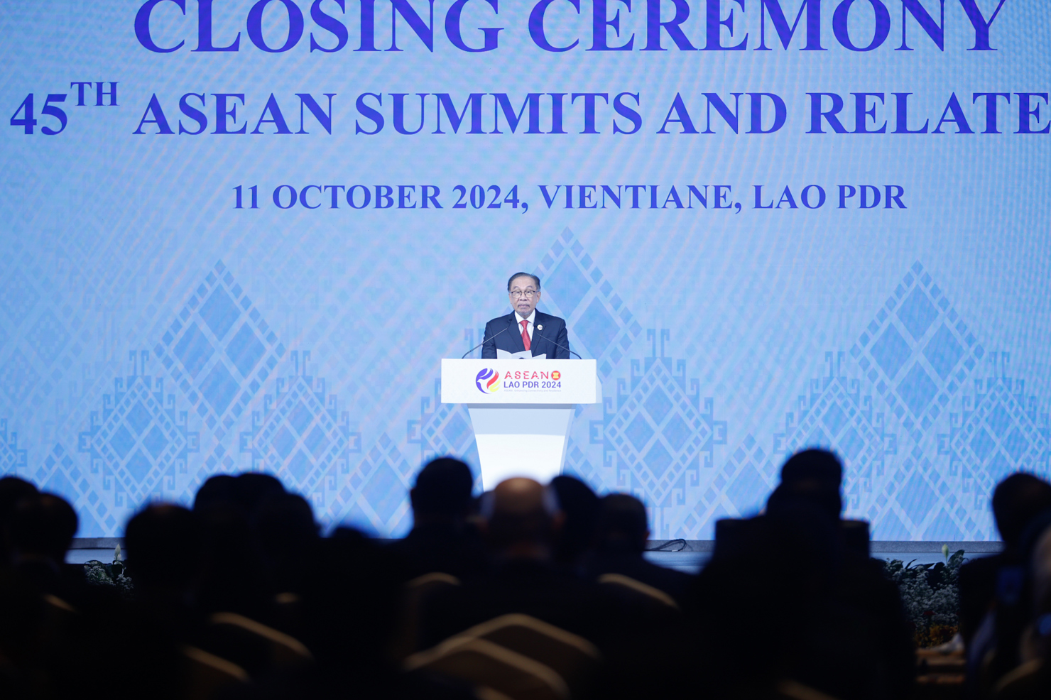 Thủ tướng Malaysia phát biểu đảm nhận cương vị Chủ tịch luân phiên của ASEAN trong năm 2025. Ảnh: VGP/Nhật Bắc