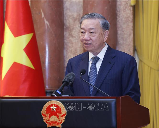Tổng Bí thư Tô Lâm phát biểu. 