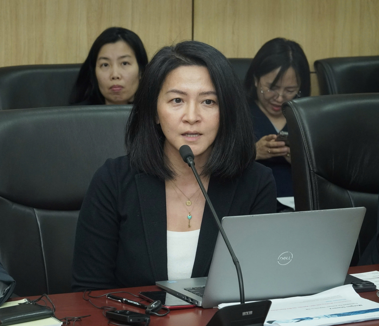 Bà Wanming Du – Trưởng bộ phận chính sách chỉ số, FTSE Russell trao đổi tại buổi làm việc.