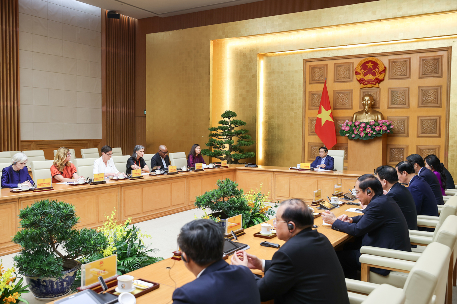 Thủ tướng Phạm Minh Chính bày tỏ vui mừng bước sự phát triển mạnh mẽ trong quan hệ hợp tác Việt Nam – LHQ - Ảnh: VGP/Nhật Bắc