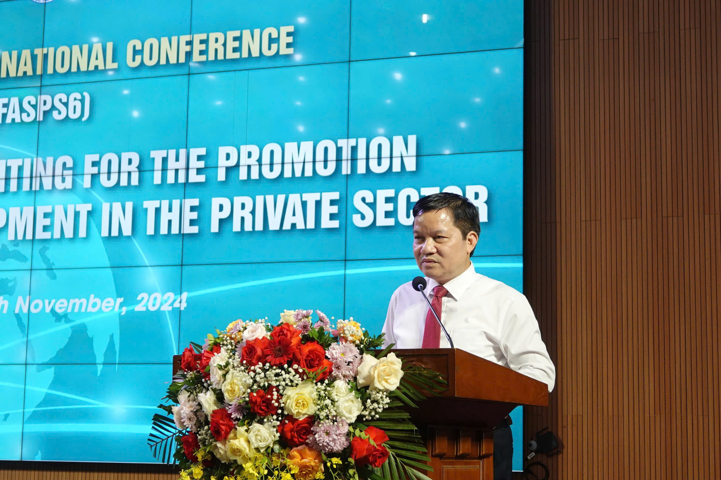 PGS. TS. Nguyễn Mạnh Thiều – Phó Giám đốc Học viện Tài chính phát biểu tại Hội thảo.