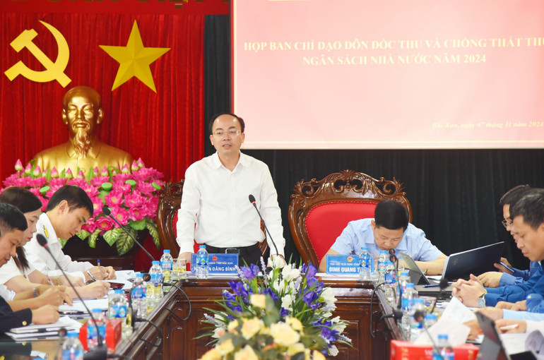 Đồng chí Nguyễn Đăng Bình - Chủ tịch UBND Tỉnh giao các địa phương, đơn vị liên quan tập trung kịp thời tháo gỡ các khó khăn trong quá trình làm việc, phấn đấu vượt thu ngân sách.