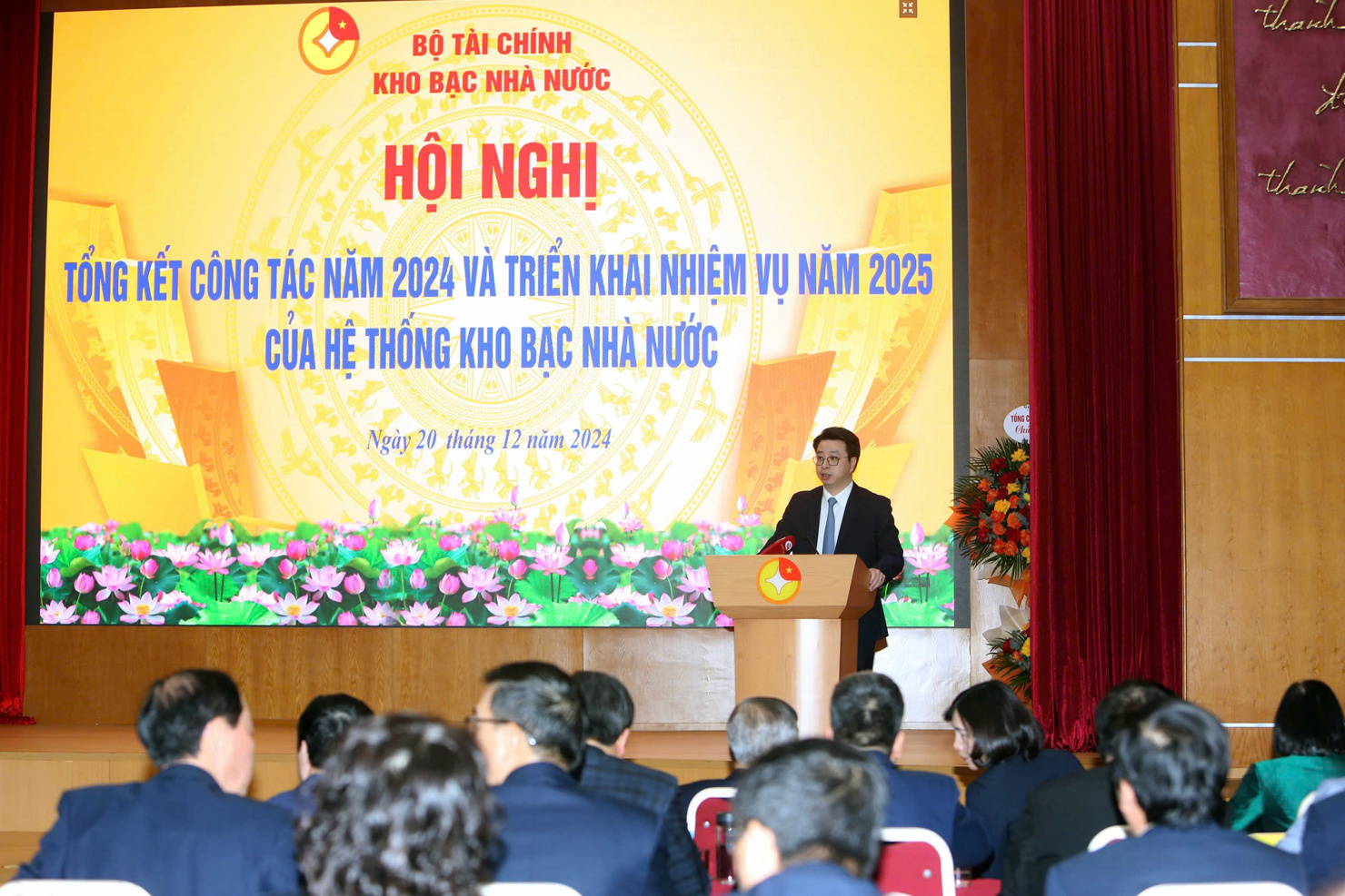 Tổng Giám đốc KBNN Trần Quân phát biểu tại Hội nghị.
