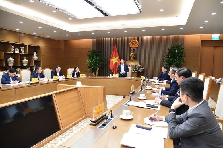 Quang cảnh cuộc họp về triển khai Đề &aacute;n t&aacute;i cơ cấu VDB.&nbsp;