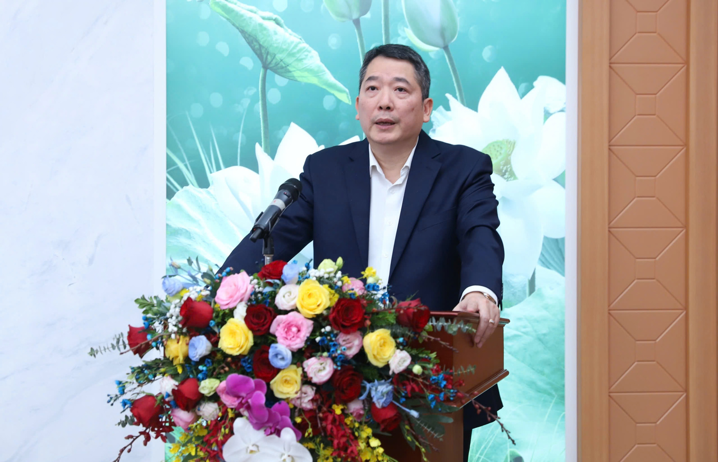 B&iacute; thư Đảng ủy, Thứ trưởng Bộ T&agrave;i ch&iacute;nh Cao Anh Tuấn ph&aacute;t biểu kết luận Hội nghị.