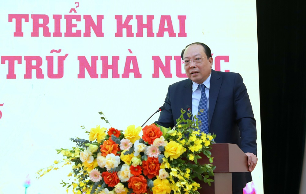 Tổng cục trưởng Tổng cục DTNN Vũ Xu&acirc;n B&aacute;ch ph&aacute;t biểu tại Hội nghị.