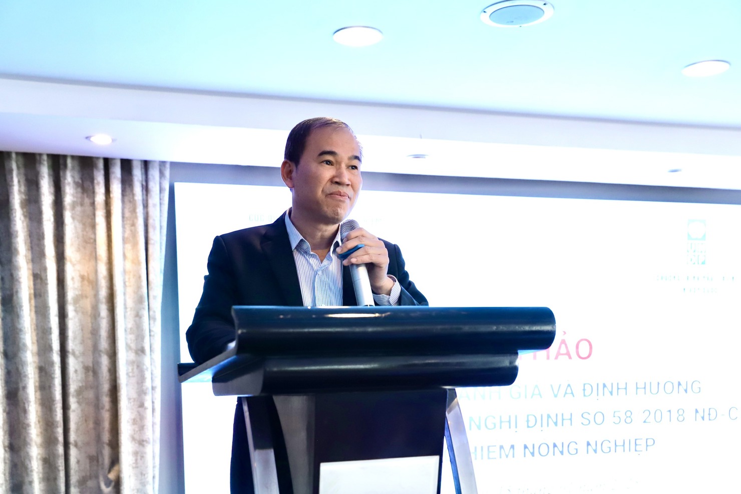 Ông Phạm Văn Đức - Phó Cục trưởng Cục Quản lý, giám sát bảo hiểm phát biểu tại Hội thảo.