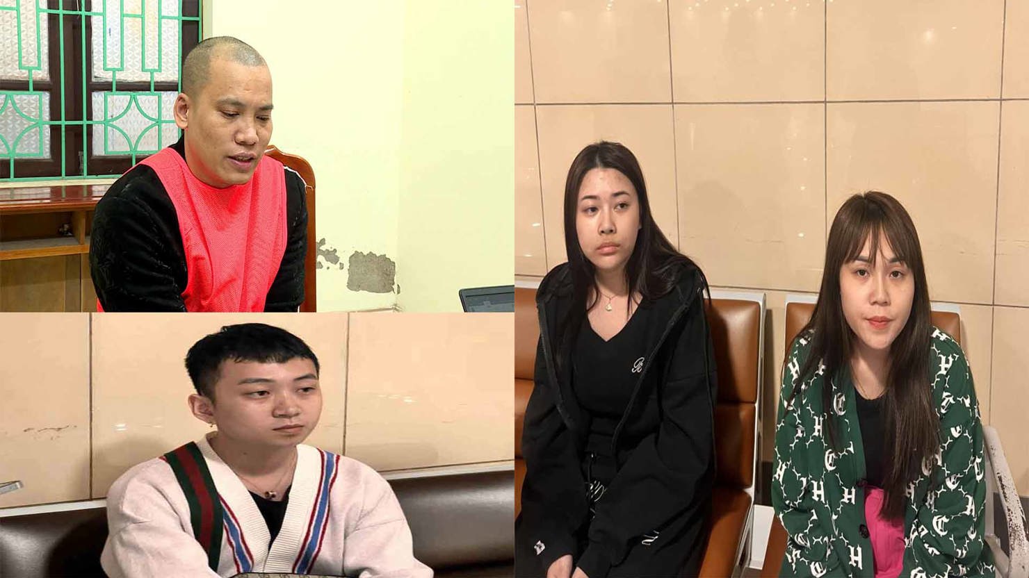 Một số đối tượng có vai trò quan trọng trong đường dây lừa đảo xuyên biên giới. Ảnh: Công an tỉnh Bắc Ninh.