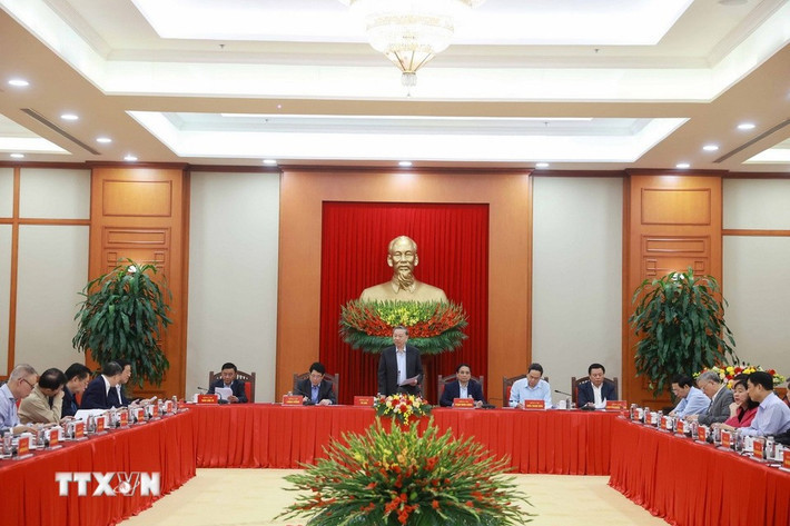 Tổng Bí thư Tô Lâm, Trưởng Tiểu ban Văn kiện phát biểu. Ảnh: Thống Nhất/TTXVN.