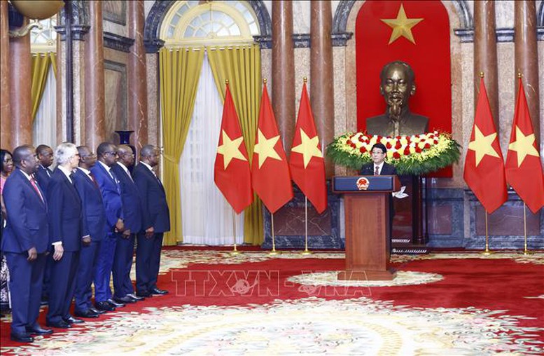 Chủ tịch nước Lương Cường phát biểu chào mừng. Ảnh: TTXVN.