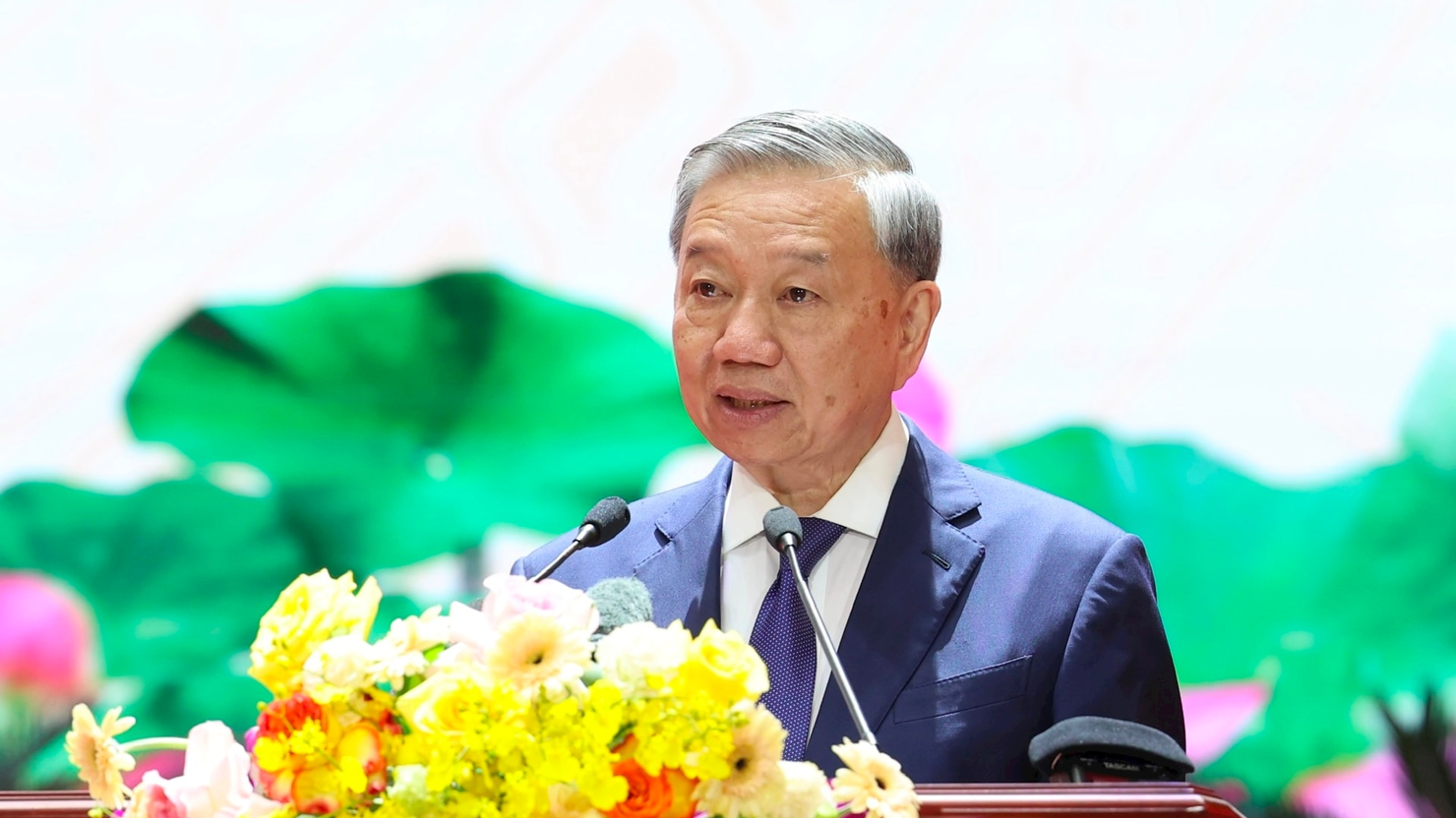 Tổng Bí thư Tô Lâm phát biểu. Ảnh: Viết Thành.