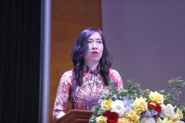 Thứ trưởng Bộ Ngoại giao Lê Thị Thu Hằng phát biểu tại buổi họp báo