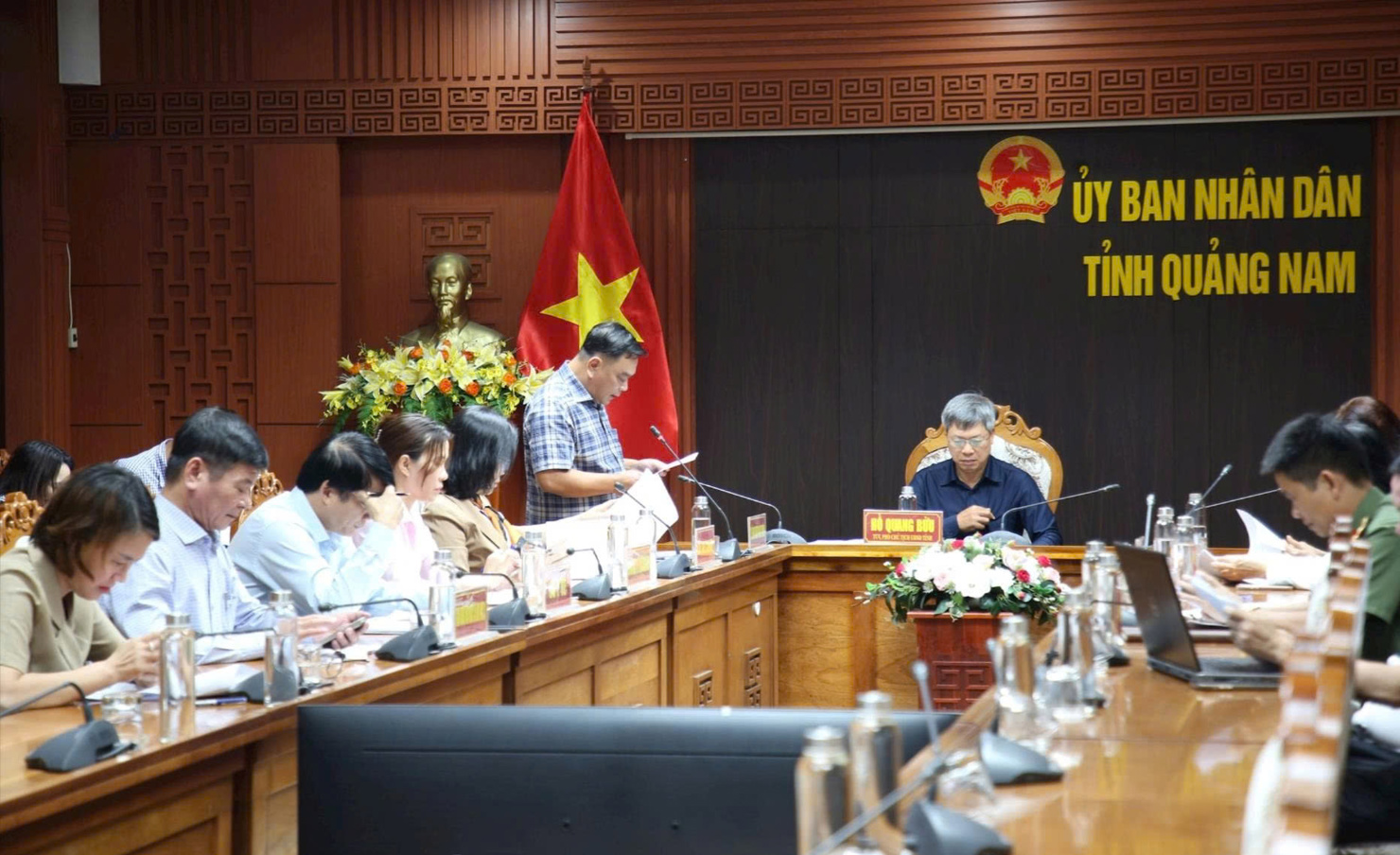UBND tỉnh Quảng Nam họp triển khai Quyết định số 463 của Thủ tướng Chính phủ. Ảnh: CTV