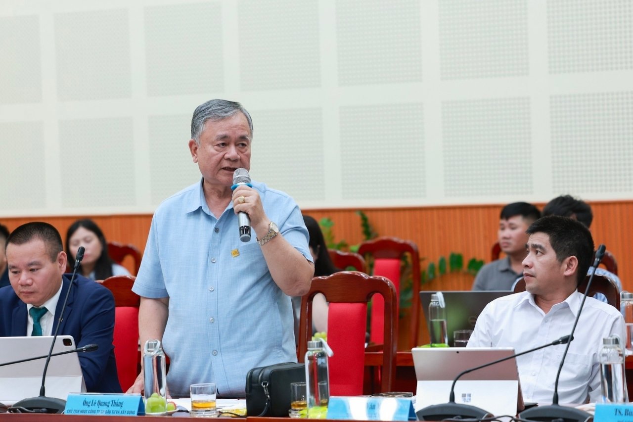 Ông Lê Quang Thắng – Chủ tịch HĐQT Công ty Cổ phần Đầu Tư và Xây Dựng Việt Long phát biểu.