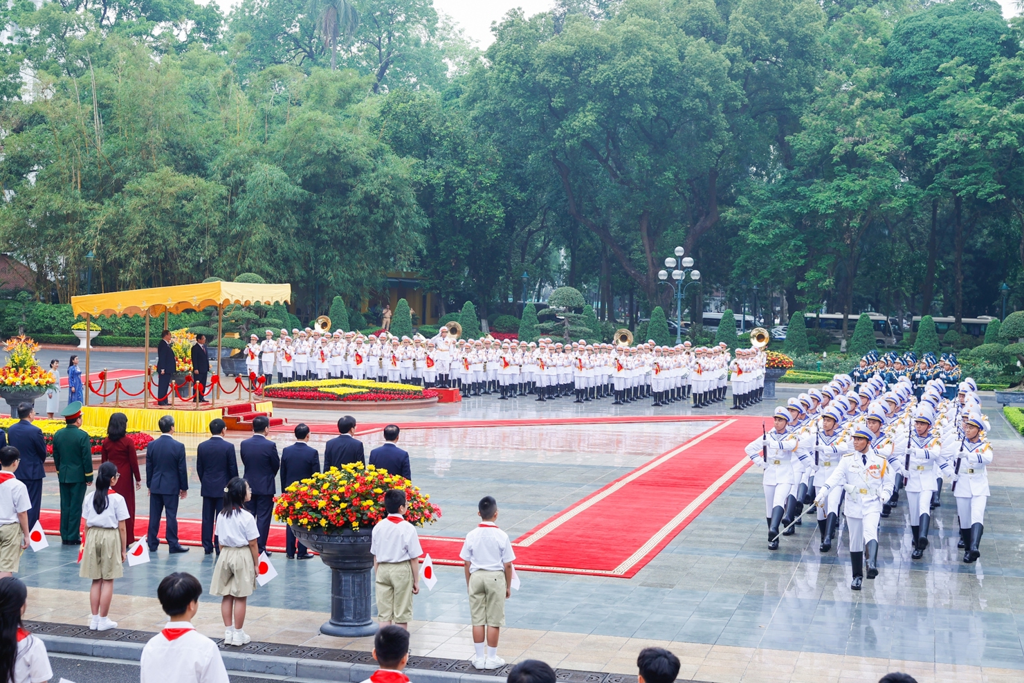 Thủ tướng Phạm Minh Ch&iacute;nh chủ tr&igrave; Lễ đ&oacute;n Thủ tướng Nhật Bản Ishiba Shigeru - Ảnh: VGP/Nhật Bắc