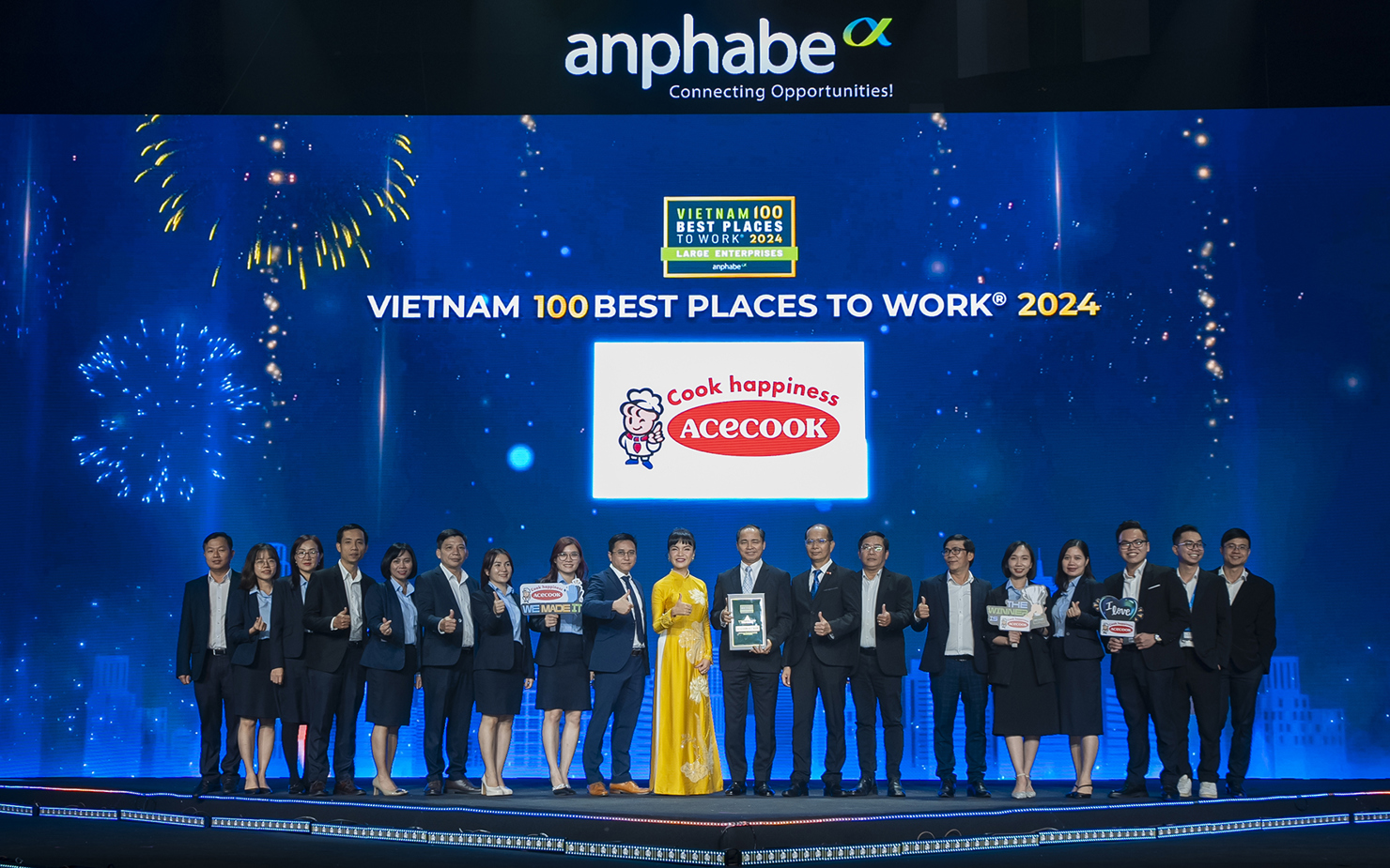 Acecook Việt Nam được vinh danh ở vị trí thứ 7 toàn thị trường trong Bảng xếp hạng 100 Nơi Làm Việc Tốt Nhất Việt Nam 2024.