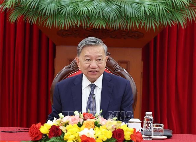 Tổng Bí thư Tô Lâm điện đàm với Chủ tịch Hội đồng châu Âu Antonio Costa. Ảnh: Thống Nhất/TTXVN. 